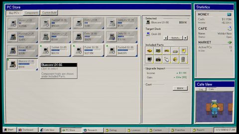 Screenshot: the PC Store for buying parts and ready-made PCs