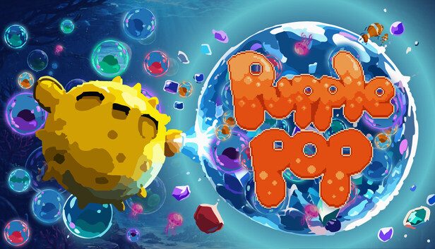 Pupple Pop logo artwork: a pufferfish beside the title in a big bubble